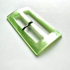 1pc Vintage 1960's plastic green belt buckle 75x45mm (3x1.75 inches)